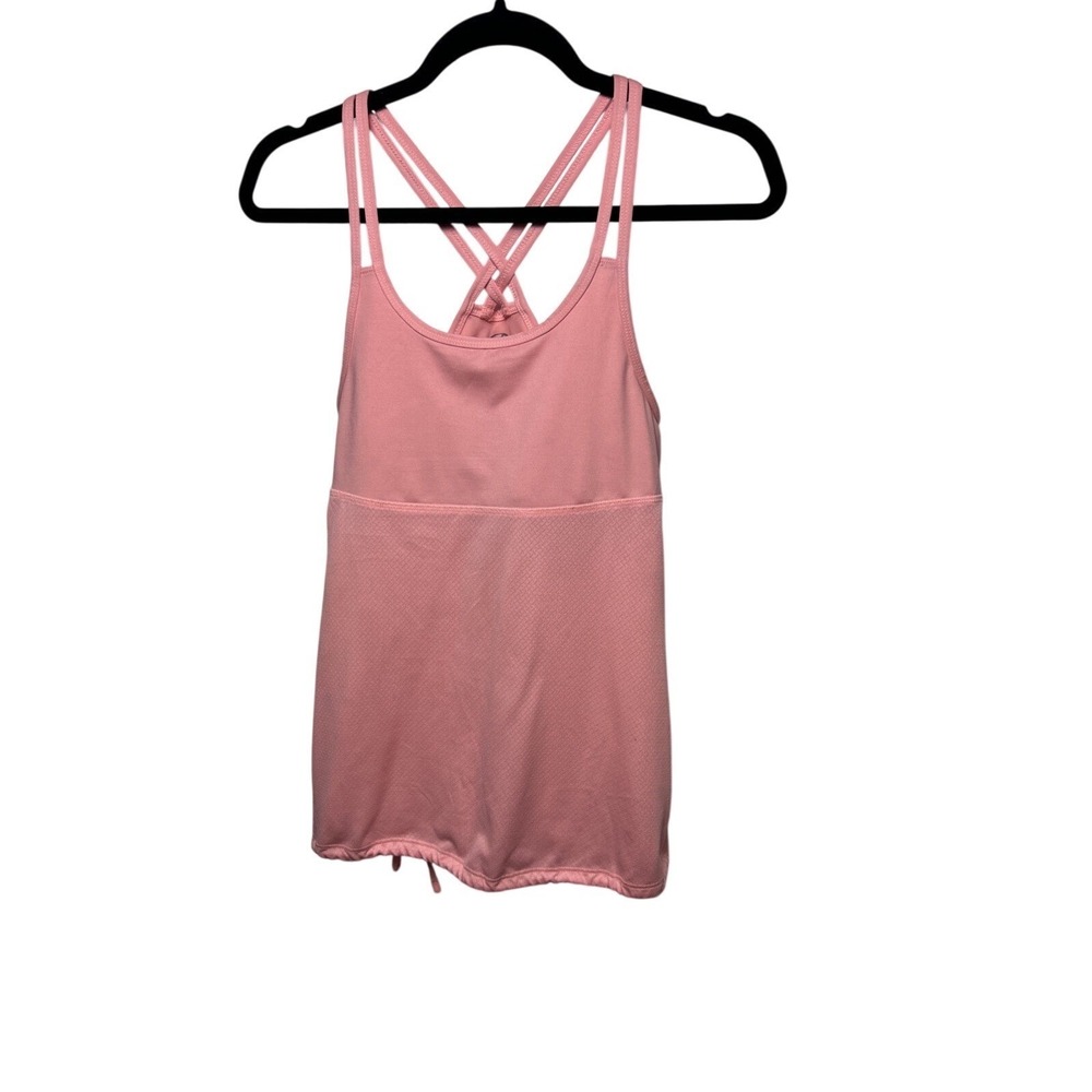 Champion C9 Womens Pink Strappy Criss Cross Back Active Tank Top Built-in Bra M